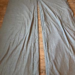 Linen Grey/ White Curtains 126 X 87 Dual Layer