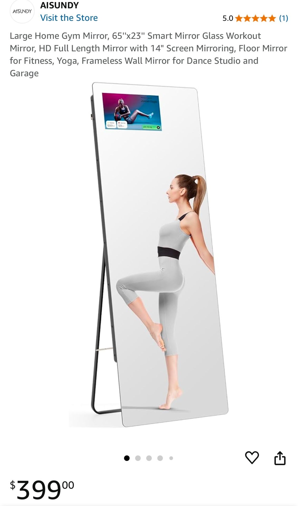 Smart HD Workout Mirror, with 14" Screen Mirroring - NEW IN BOX
