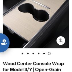 Wood Center Console Wrap For Tesla Model 3