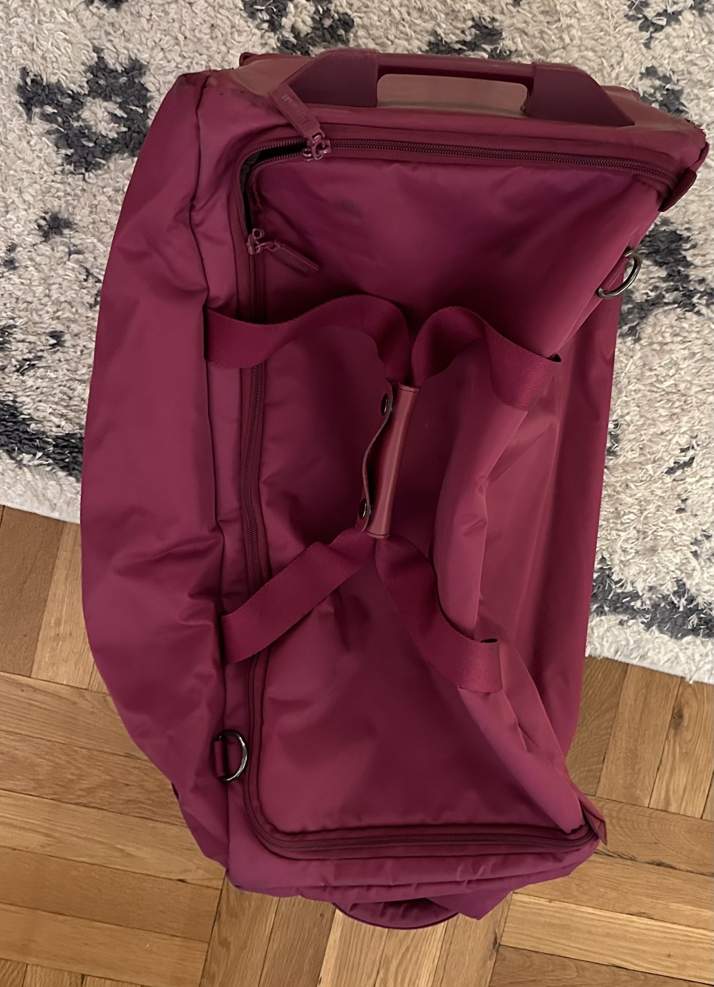 Lipault Pink Rolling Duffel Bag
