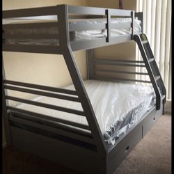 Bunk - Bed - Frame - With - Mattress