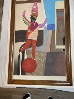 Red Harlequin Art By Max Papart RARE