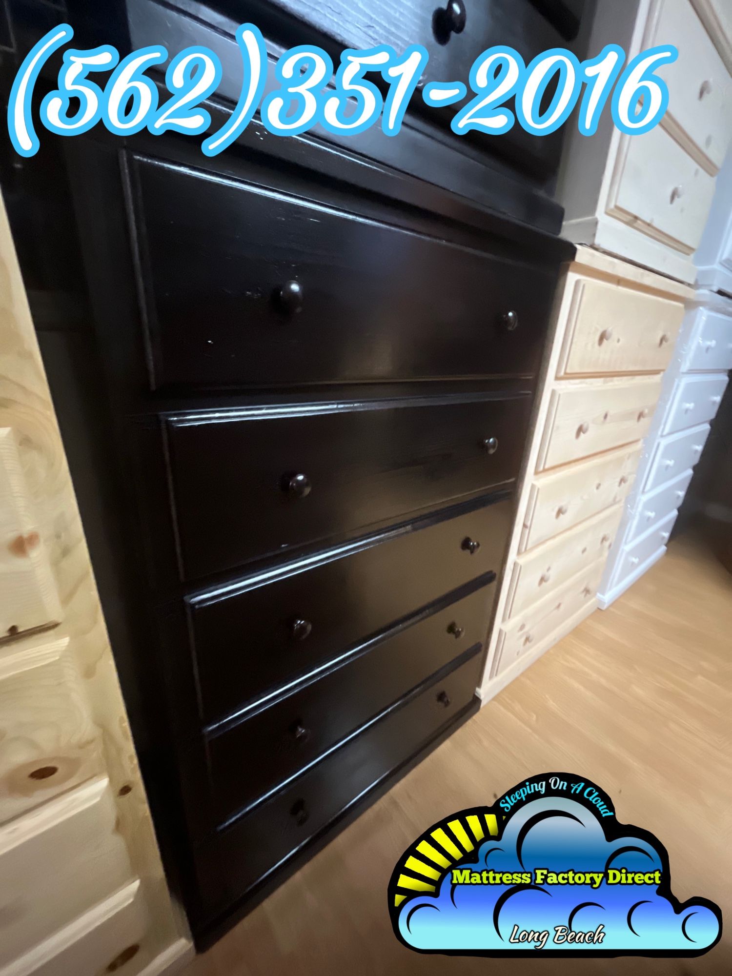 Black Jumbo 2 Knob Dresser Cajonera Comoda Nueva Bonita 