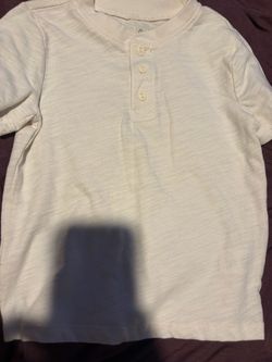 White Henley Short Sleeve Baby Shirt