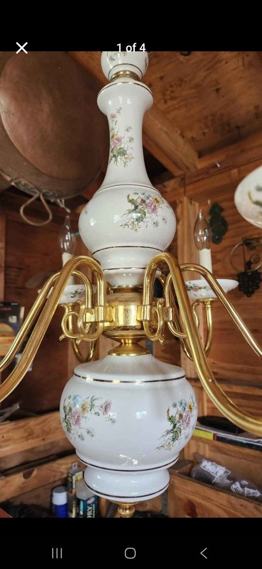 Vintage Porcelain Chandelier 
