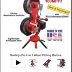 Pitching Machine, Rawlings Pro  2 Wheel