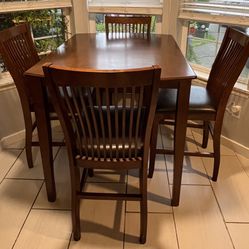 Counter Height Dining Table and 4 Bar Stools