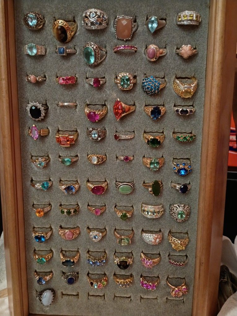 Sterling Silver  Vintage Rings Several With Gold Overlay 