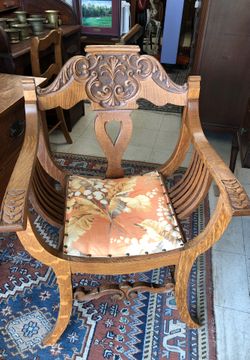 Carved oak chair