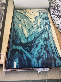 Blue area rug runner new