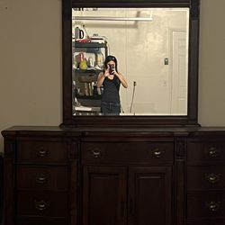 dresser and mirror