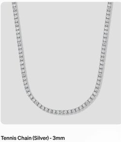Silver Tennis Chain  3mm