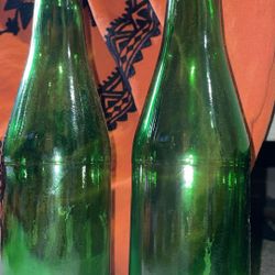 Big Old Green Glass Bottles 