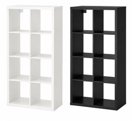 IKEA KALLAX 8-Cube Shelf Units – White & Black/Brown – Like New