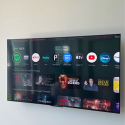 TCL 55 inch QLED 4k Smart google TV  with Mount