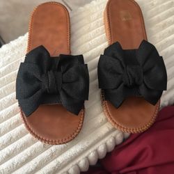Black Bow Sandals 