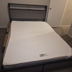 Queen Bed Frame with thin mattress