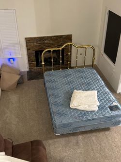 Queen size box spring mattress and frame