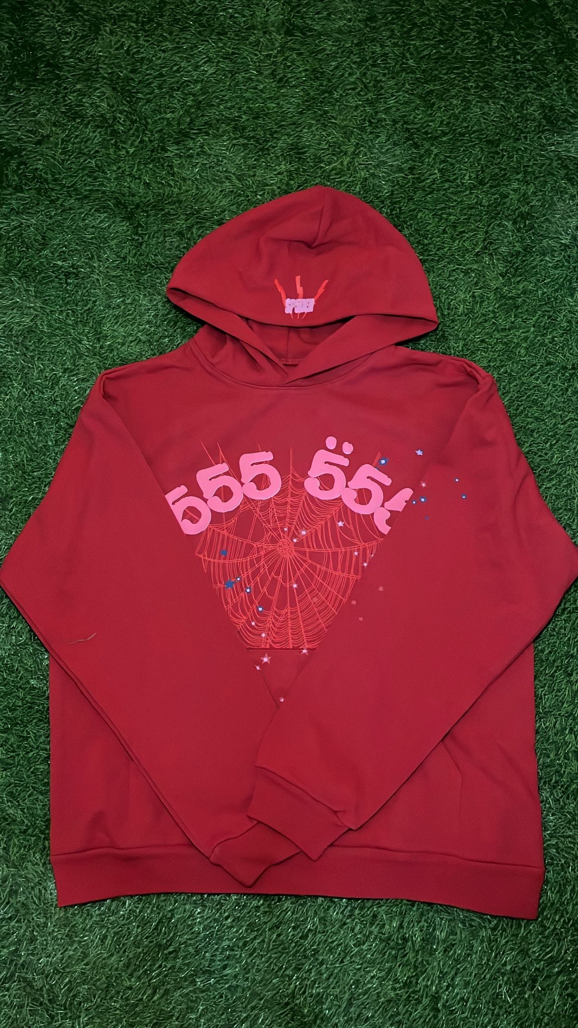 Spider hoodie Red and pink 555