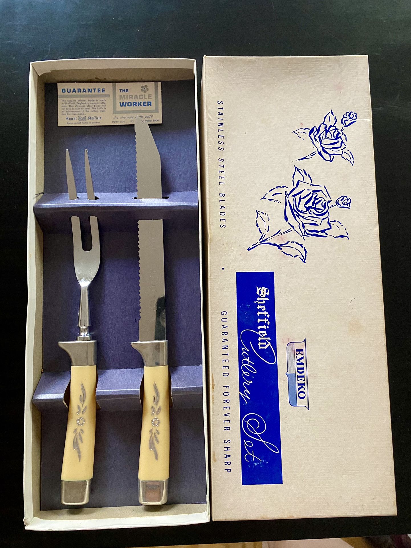 Vintage EMBEKO SHEFFIELD Cutlery Set Miracle Worker Knife & Fork