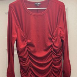 Red Ribbed Maxi Dress