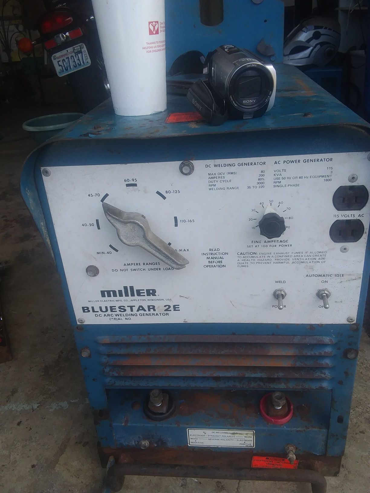 Miller bluestar gas ran ac dc welder genorater