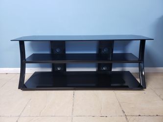 tv stand with glass shelves