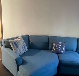 Blue Couch with Pillows