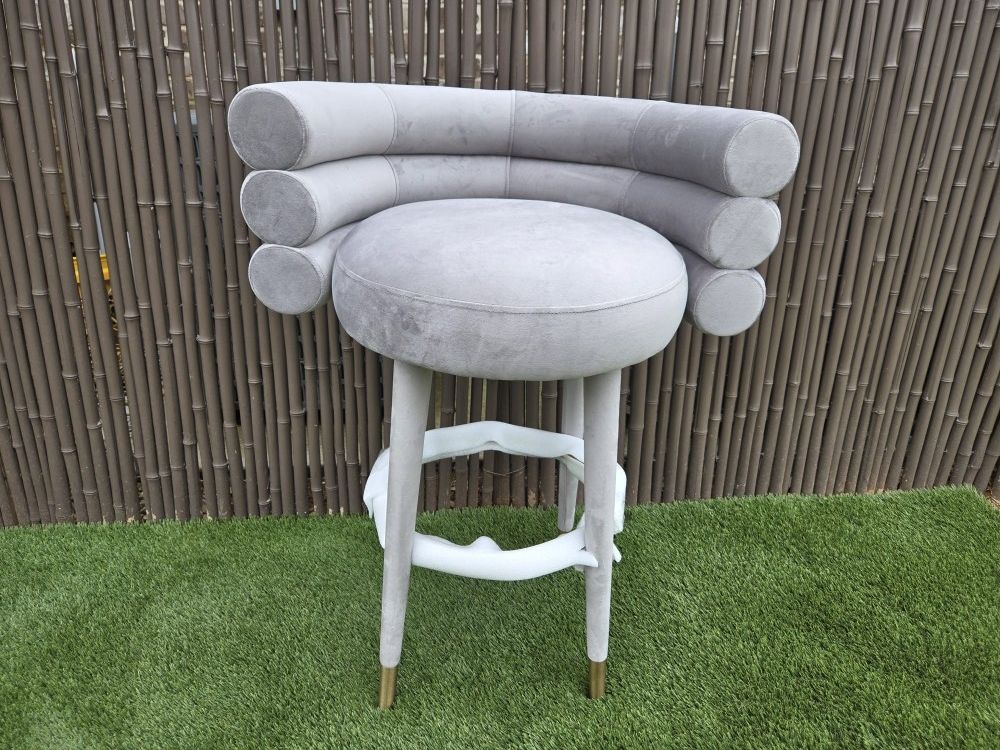 Everly Quinn Hallatrow Upholstered Counter Stool