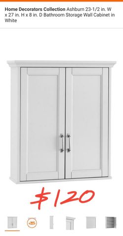 Bathroom storage wall cabinet in white