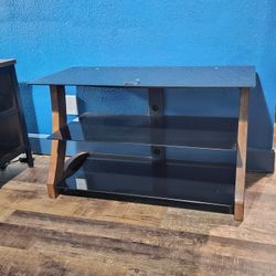 Open Glass + Wood TV Stand 