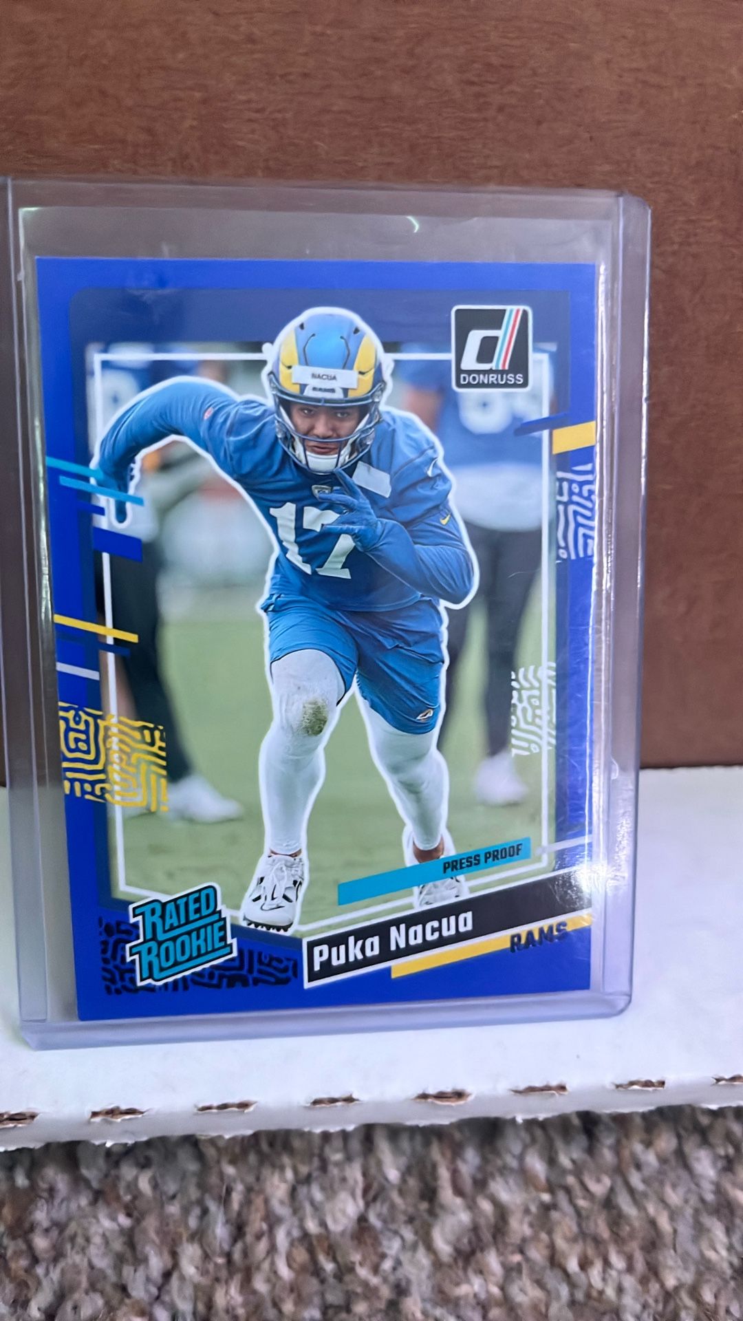 2023 Panini Donruss Pula Nacua Rated Rookie Blue Press Proof