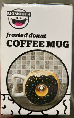 New Donut Coffee Mug 16 oz From Big Mouth Frosted Ceramic Java Gift Mug