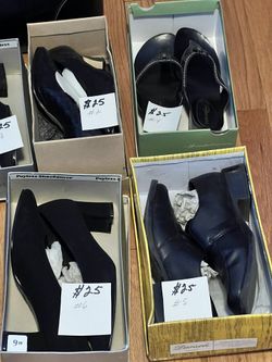Size 7 Shoes, Size 4.5 Girls Gym Shoes and Real Leather Purse.
