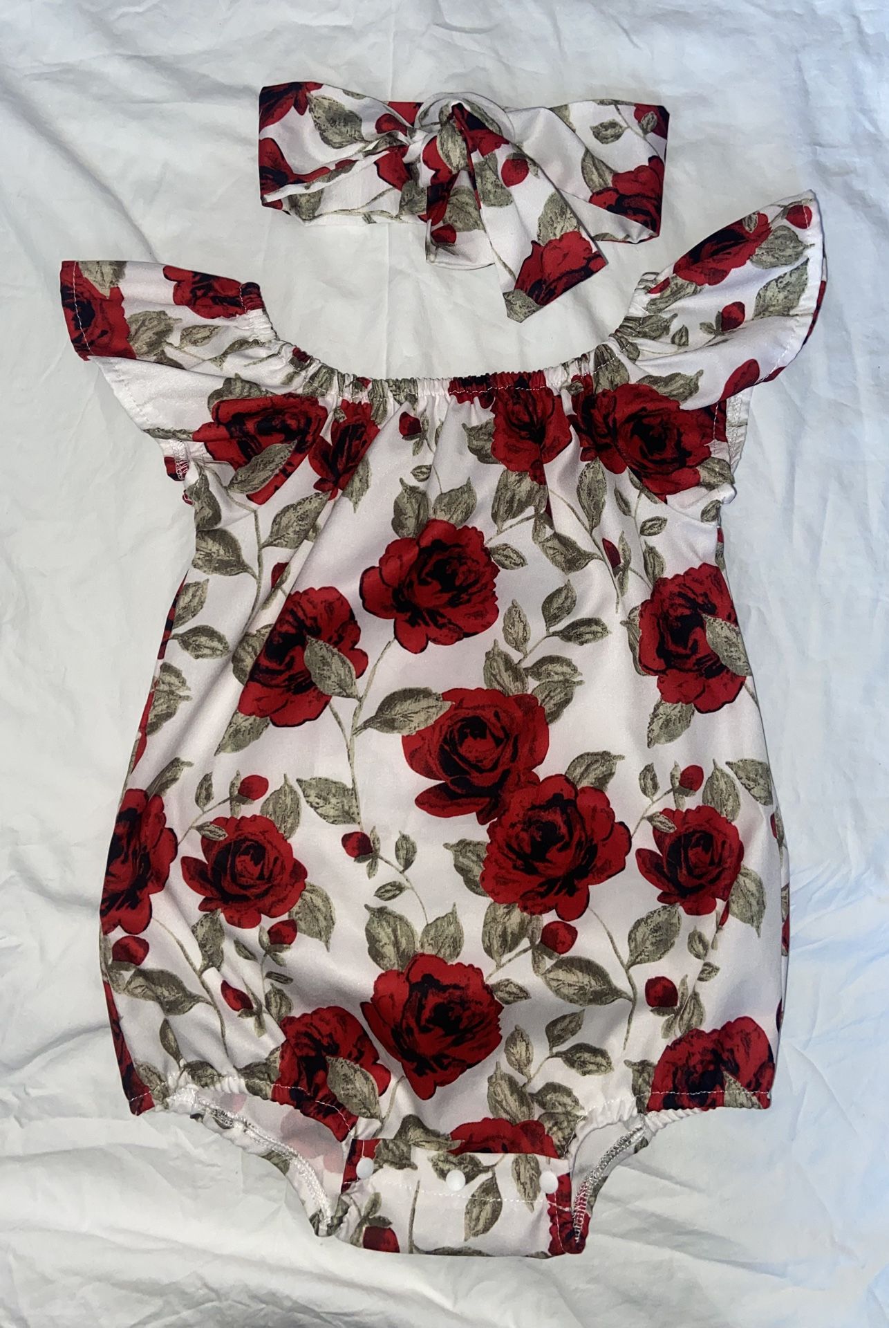 Baby Girl Floral Bodysuit w/ Headband