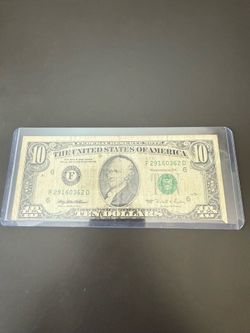 1995 $10 Federal Reserve Note Atlanta Georgia Major Misalignment Error