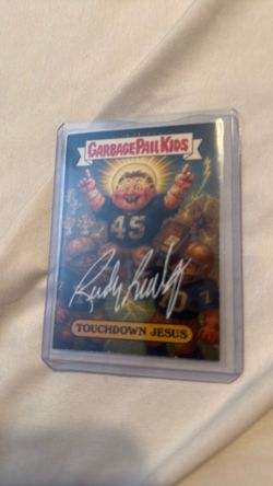 Signed Rudy Ruettiger Garbage Pail Kid