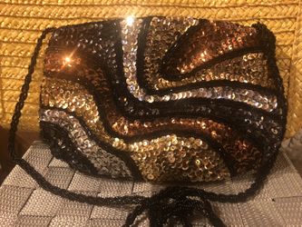 Brown Sequin Evening Purse