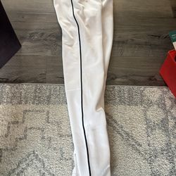 💥 Sports Baseball Brand New With Tags Baseball White Pants Youth Large Black Pin Stripe   Firm