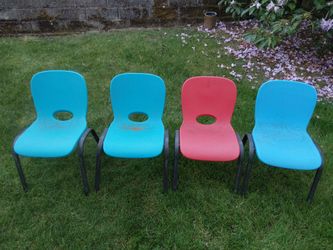 Lifetime Red and Blue Stacking Children's Chairs