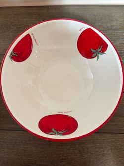 Ceramic Serving Bowl with Tomato Design