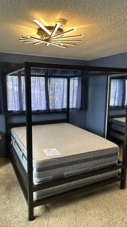 Iron Canopy Bed & Comforter Set $80 OBO