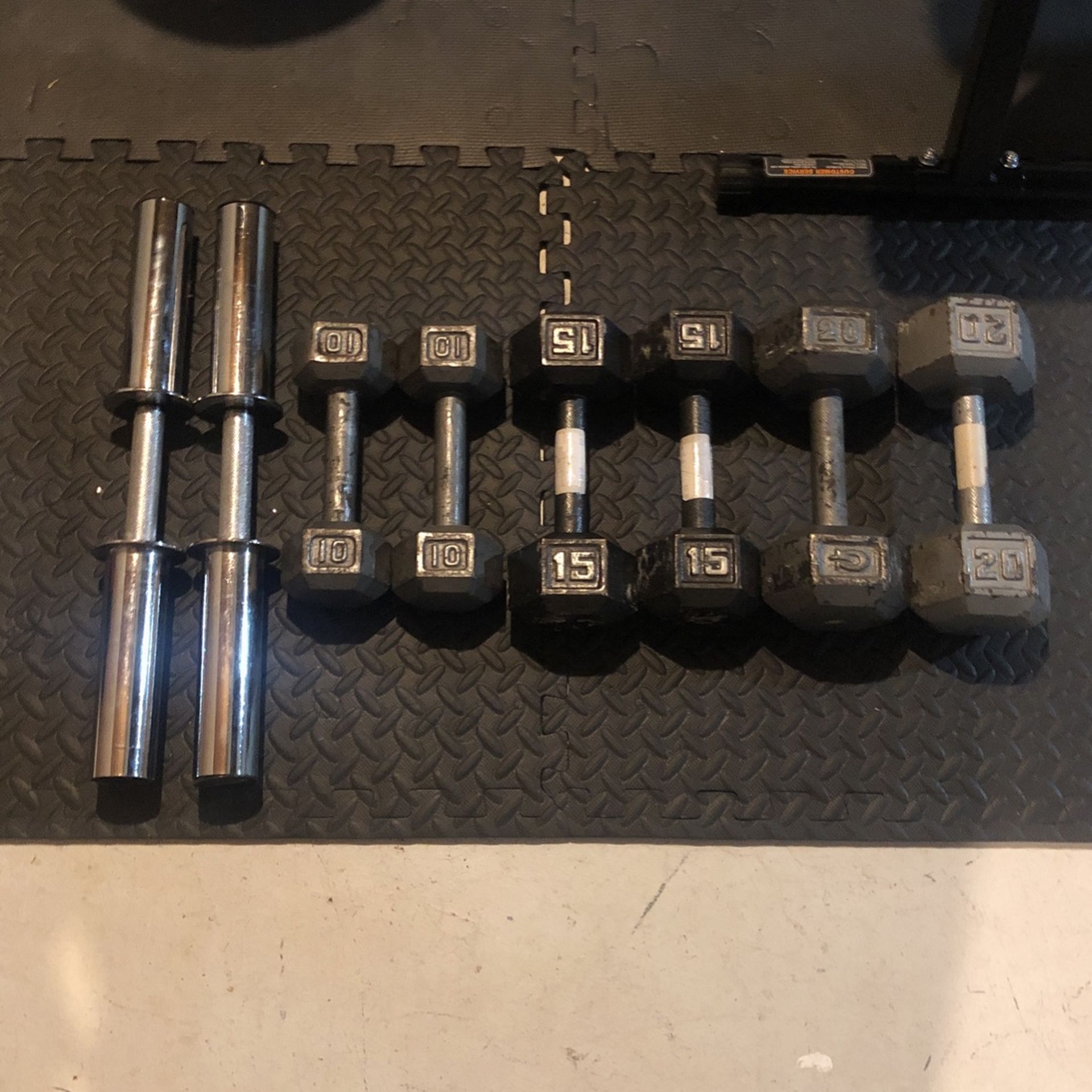 Dumbbells (20/15/10) And 2 Inch Hand Barbell Set