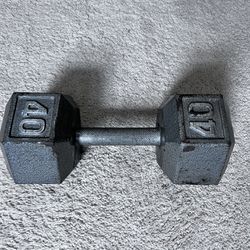 40 Pound Steel Dumbbell Weight