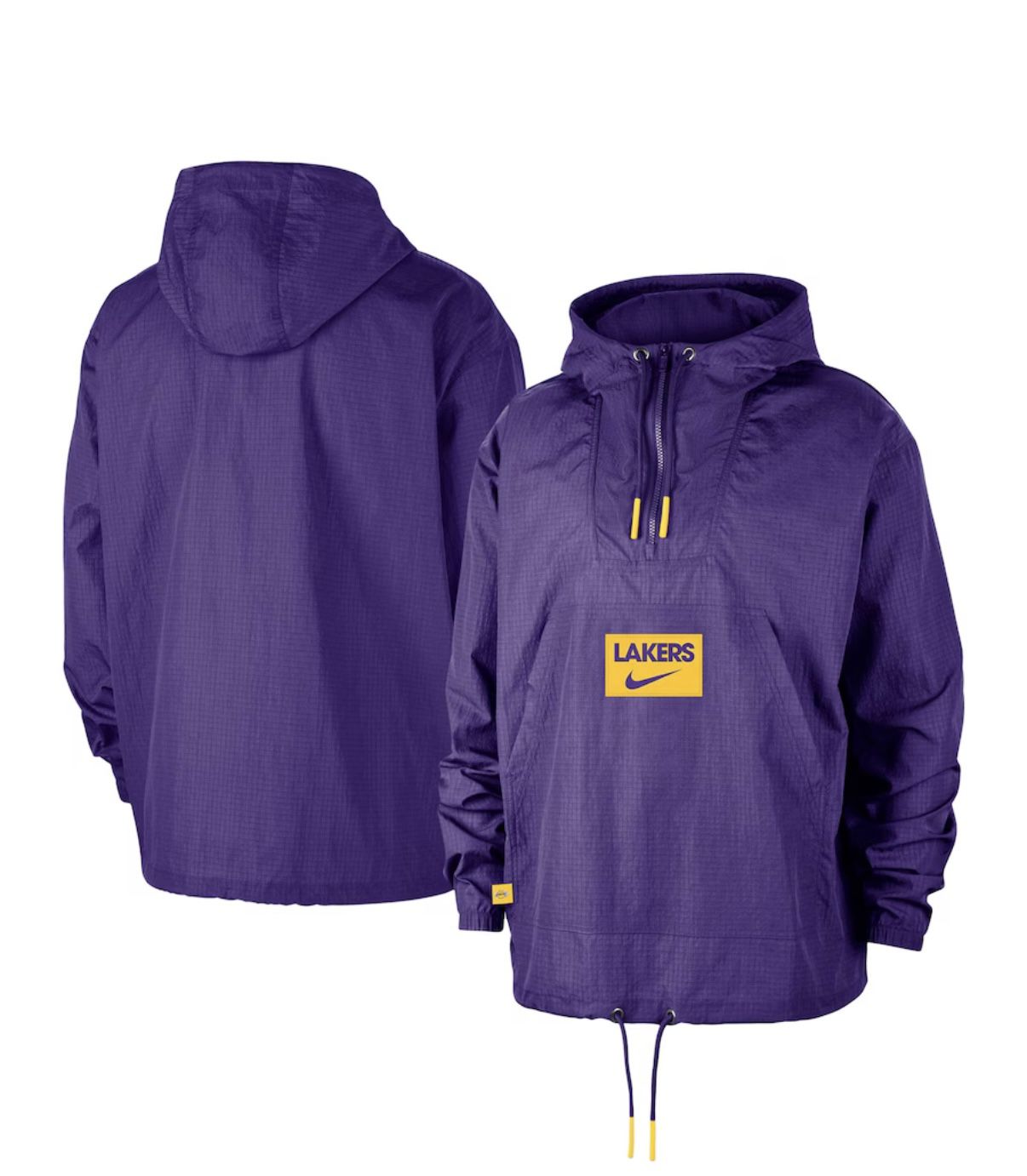 Nike Men's Purple Los Angeles Lakers Courtside Premium Club Anorak Quarter-Zip Hoodie Jacket XL