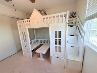 kids house loft bed