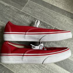 VANS Authentic Core Classics Red Skateboarding Skate Shoe Women 7.5/Men 6