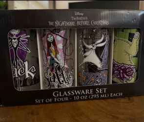 The Nightmare Before Christmas Glass cup set