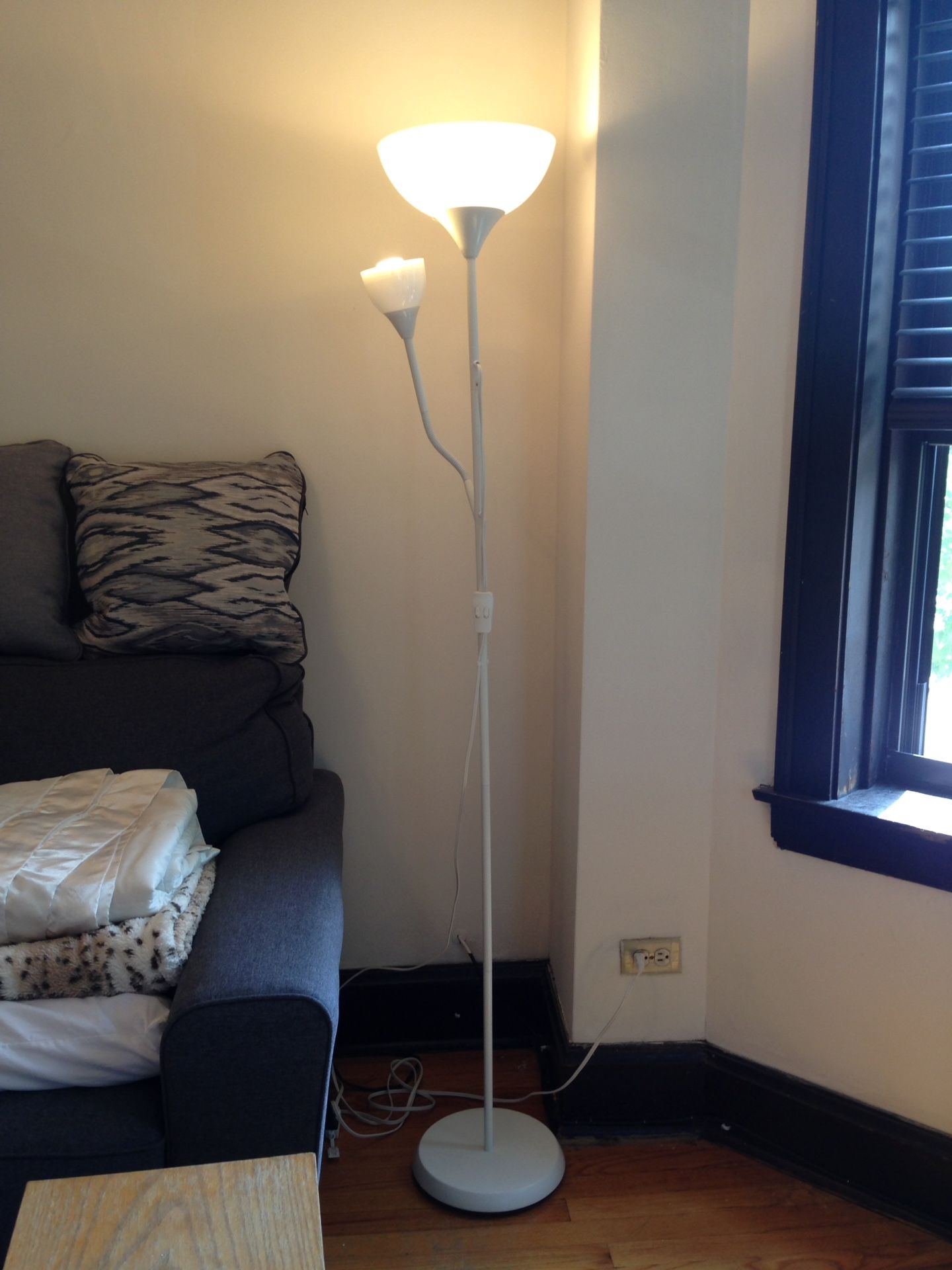White Floor Lamp - 2 bulbs included!