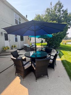 Outdoor Table Umbrella for Patio Set-Base Included